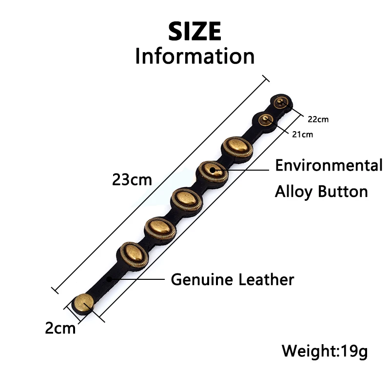 Мужской и женский браслет из воловьей кожи с заклепками металлический ремешок