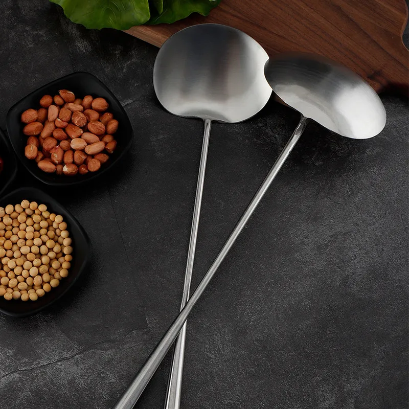 Лопатка из нержавеющей стали с большой длинной ручкой ложка для ресторана