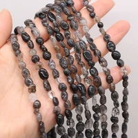 100 natural stone bead irregular black rutilated crystal beads for jewelry making fashion bracelet necklace accessories