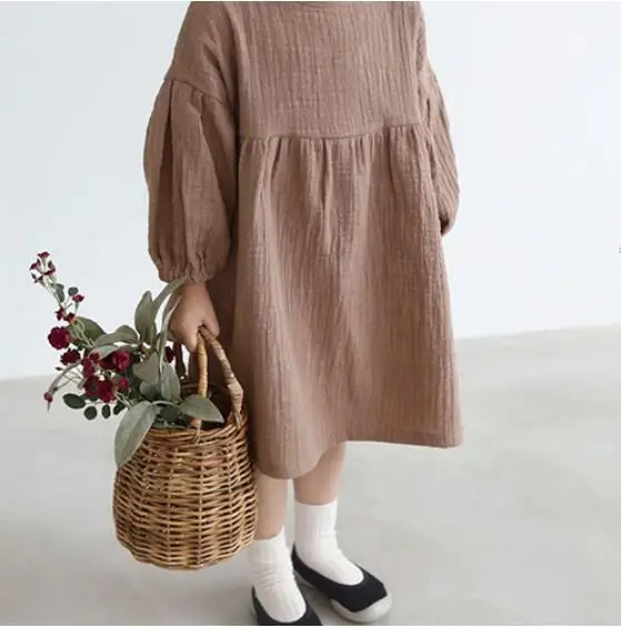 Khaki 4 Новые Брендовые платья для маленьких девочек; коллекция года; летнее платье для девочек в японском и корейском стиле; детская одежда с оборками для девочек; повседневная одежда принцессы - Цвет: Khaki 4