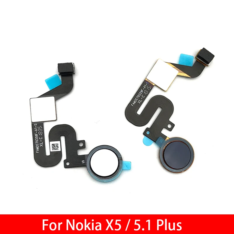 

20 шт./лот кнопка "домой" датчик отпечатков пальцев Сенсорный идентификатор гибкий кабель лента запасные части для Nokia 5,1 Plus / X5 TA-1109 5,86