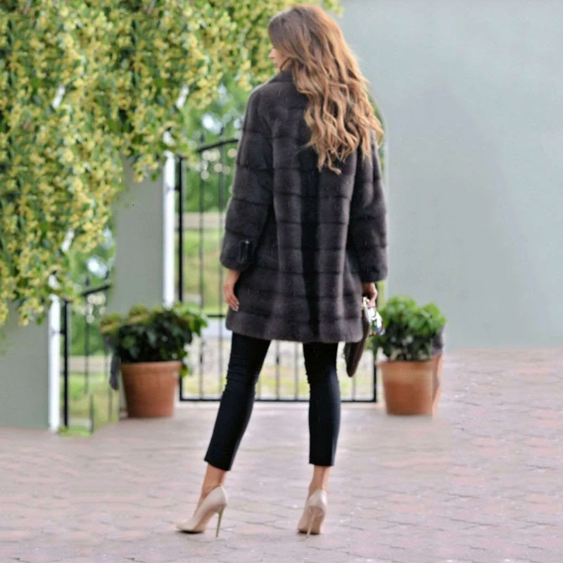 Женская Шуба с меховым воротником TOPFUR зимняя шуба из натуральной кожи ремнем