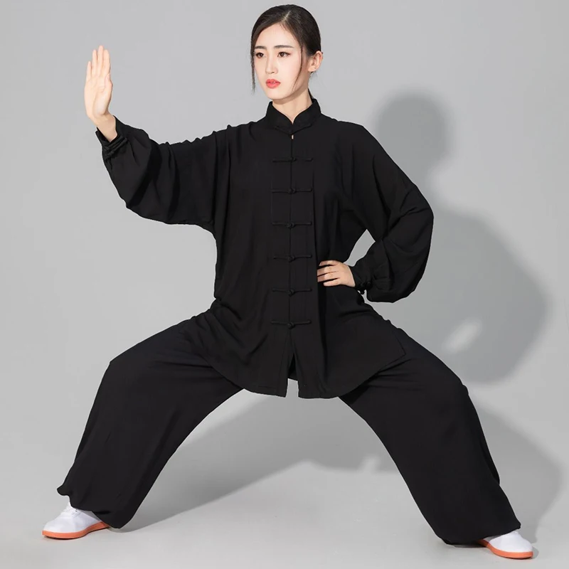 

USHINE Unisex Traditional Chinese Clothing 6 Colors Long Sleeve Wushu TaiChi KungFu Uniform Tai Chi Uniforms Exercise Clothing
