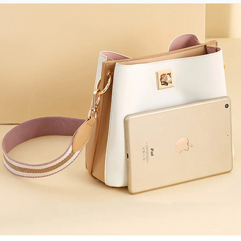 

2020 Brand Designer Women PU Leather Handbag Designer Black Bucket Vintage Shoulder Bag Ladies Casual Messenger Bag High Quality