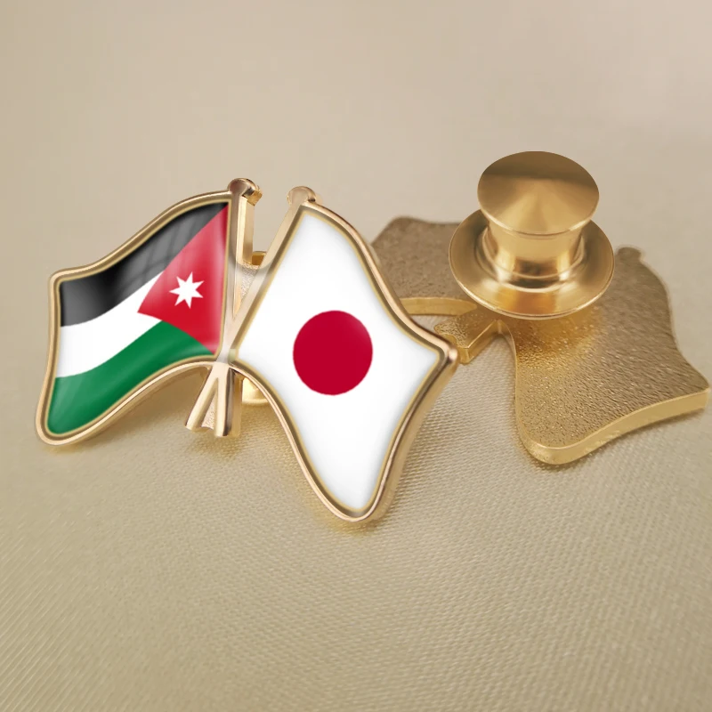 Значки-броши на лацкан двойные в японском и Иорданском стиле флаг дружбы - купить