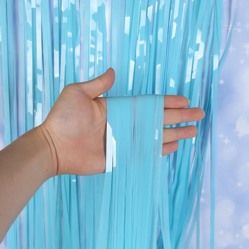 

2/3M New Design Macaron 7 Color Fringe Backdrop Wedding Decoration Rain Tinsel Foil Curtain Baby Shower Wall Drapes Supplies Hot