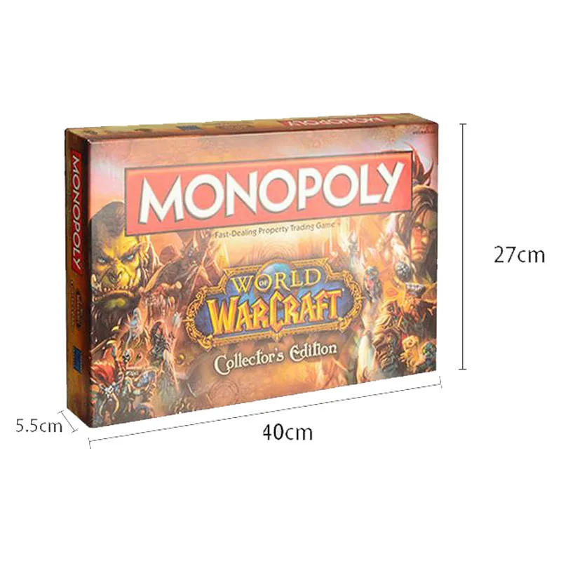 

Hasbro Gaming Monopoly The World of Warcraft Collector's Edition Fast Deal Trading Card Chess Board Family Party Adult Kids Toys
