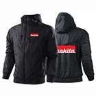 Новинка 2021, куртки на молнии с логотипом Makita на заказ, спортивные пальто с принтом, Мужская ветровка в стиле Харадзюку, худи пяти цветов с капюшоном