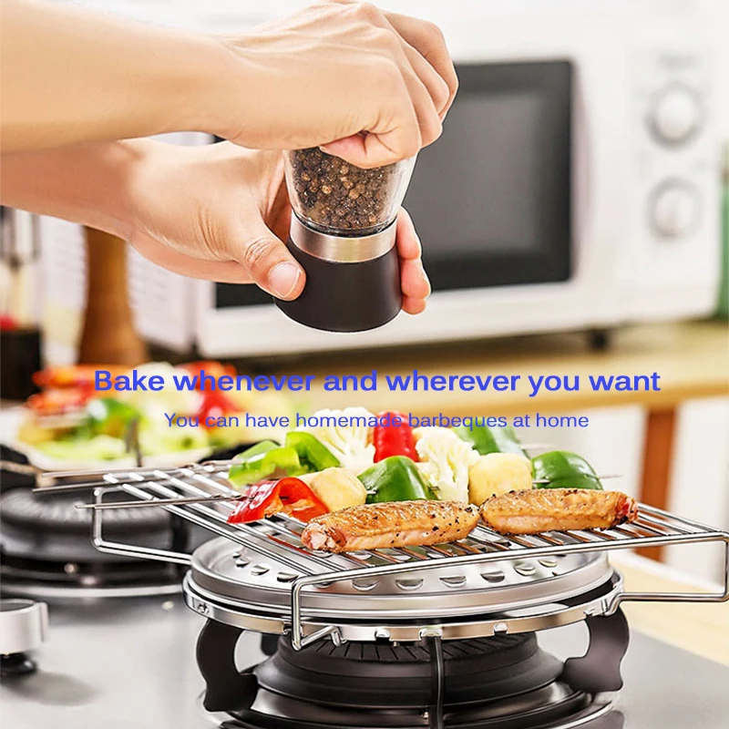 Портативный Настольный газовый гриль портативный барбекю полка для еды плита