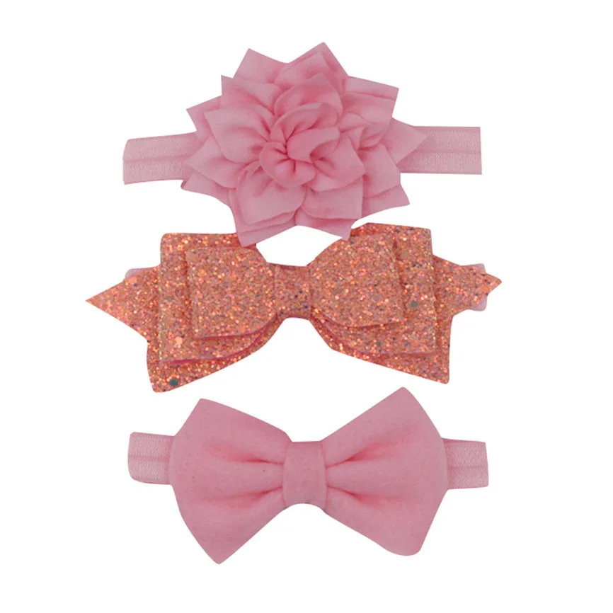 Baby Girl Headband For Newborn Babies 3Pcs Kids Elastic Print Floral Sweet Hair Girls baby Bowknot Hairband Set | Детская одежда и