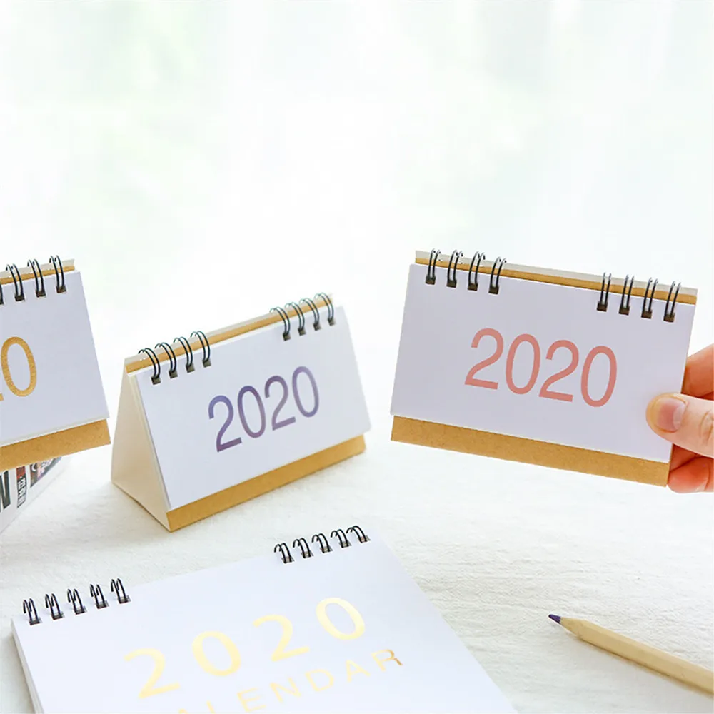 1 шт. крафт-бумага 2020 Настольный календарь S/M/L бумага двойной ежедневный