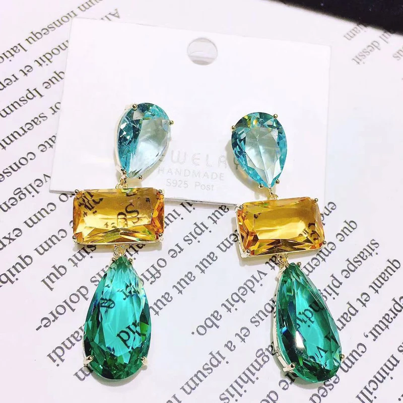 Be 8 водяная циркониевая капля серьги большой стеклянный геометрической формы