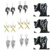 anime yuyu hakusho earring kuwabara kazuma sword of trial pendants hanging dangle hiei black dragon fashion jewelry accessories