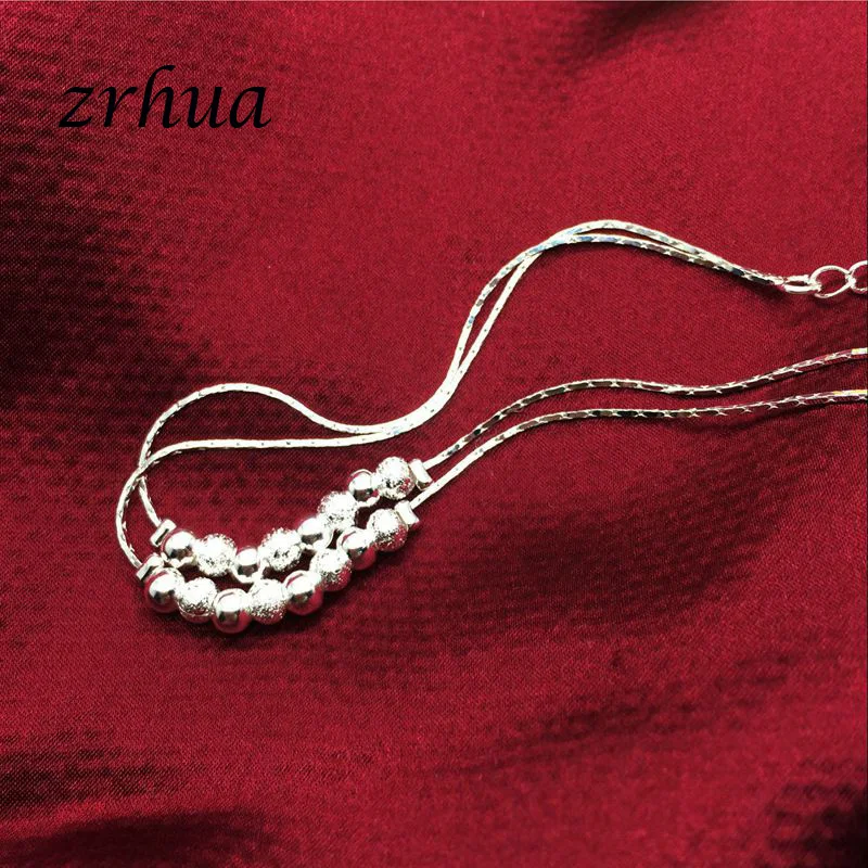 Богемные 925 Серебряные ножные браслеты для женщин многослойные бусы кулон ножной