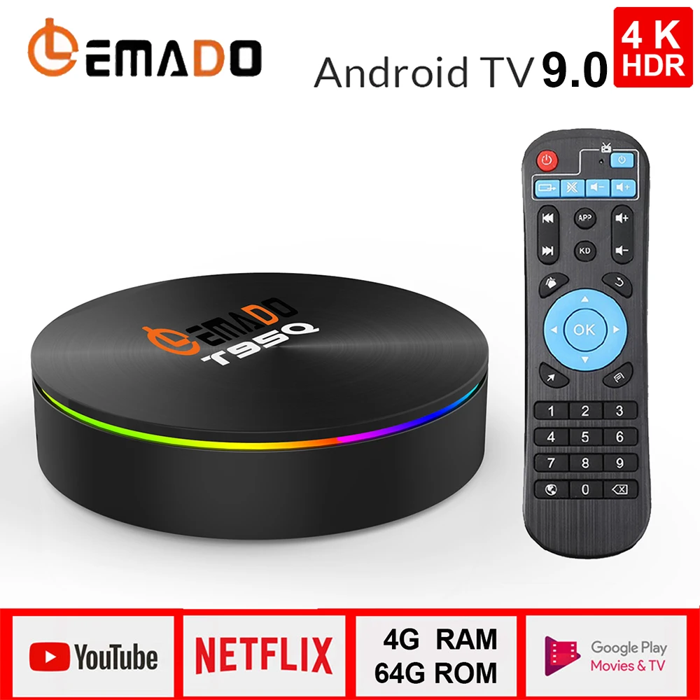 LEMADO T95Q ТВ приставка Android 9 0 S905X2 четырехъядерный процессор 4 ГБ ОЗУ 64 Гб ПЗУ 2 4G 5 8G wifi