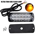 Суперяркий янтарь, 12 светодиодов, 12-24 В, аварийное предупреждение для грузовика, водонепроницаемый светильник, мигающий стробоскопический бампер, задний фонарь