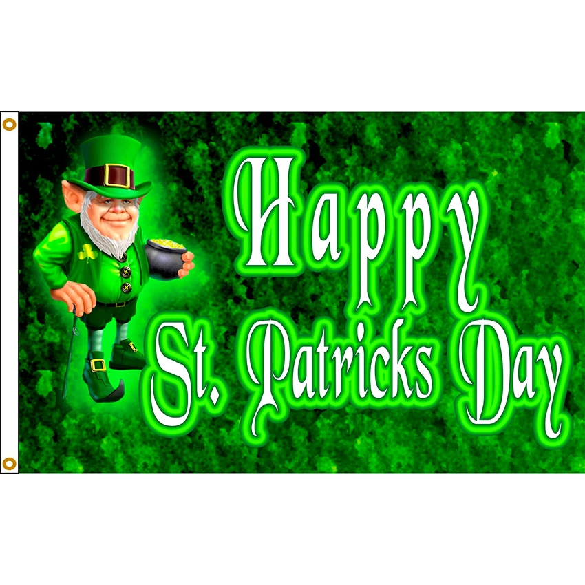 Флаг лепрекауна на День Св. Патрика x 90 см баннер яркие цвета украшение для