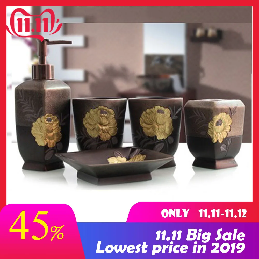 5 шт. набор баньейро/смоляный для мытья ванной комнаты/дозатор мыла/держатель