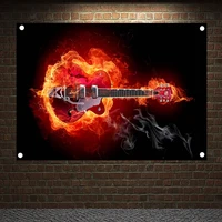 rock and roll pop band hip hop reggae posters flag banner popular music theme painting ktv bar cafe home wall decoration v2