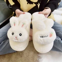 winter couple cotton women slippers rabbit sweet korean inhome student dormitory warm fur mop young girls non slip 2021 shoes