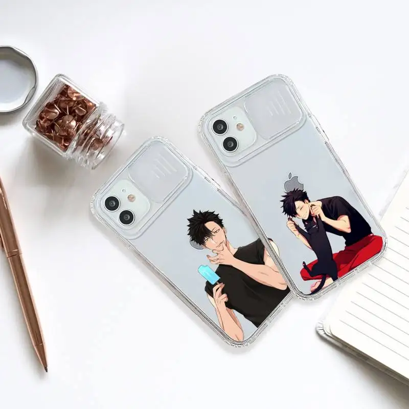 

Haikyuu volleyball boy Kuroo Phone Case transparent For iPhone 7 8 11 12 X XS XR MINI Pro Max Plus Slide Camera Lens Protect