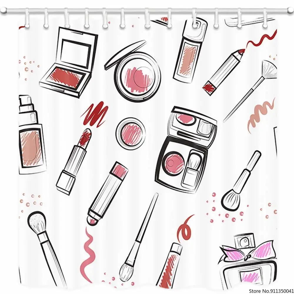 Декоративная занавеска для душа девушек набор принадлежностей макияжа