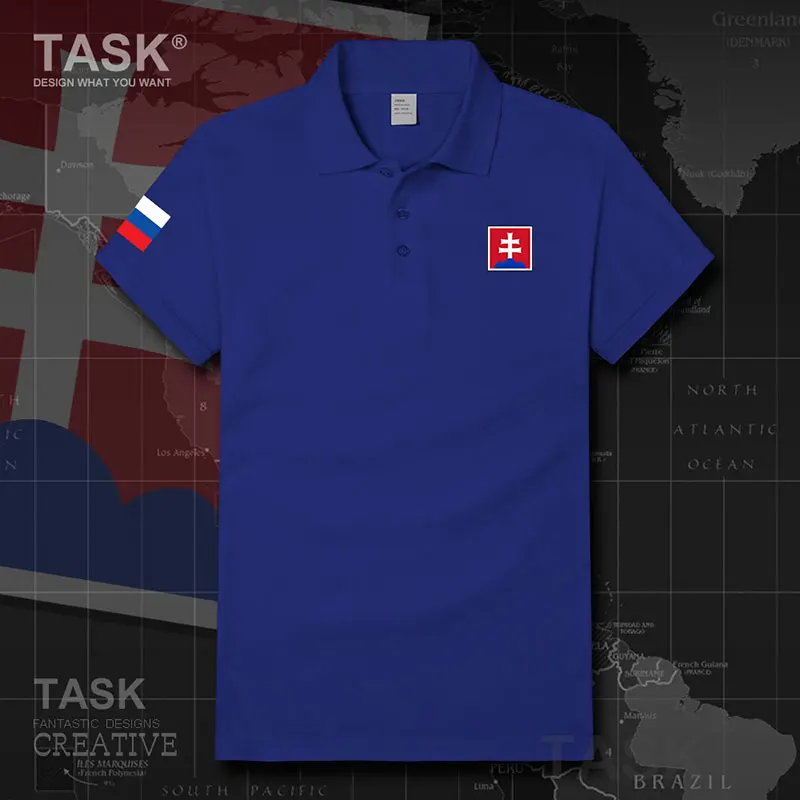 Рубашка-поло мужская с короткими рукавами армейская Словацкая Республика