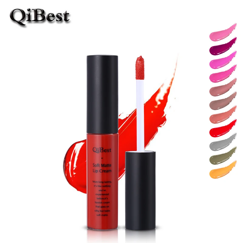 Макияж Qibest матовая губная помада долговечная жидкость косметика для губ легко