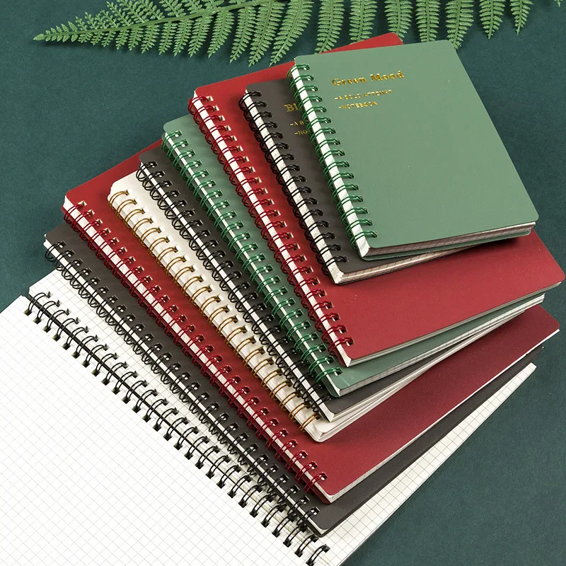 

2022 New A5/B5/A6 Classical PP Coil Line Grid Spiral Notebook Journals Morandi Basic Diary Weekly Planner Book School Stationery