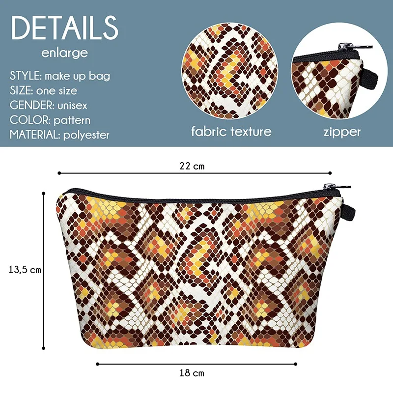 

Girl 3D Printing Waterproof Female Storage Make up Cases Cosmetic Bag Portable Holder Makeup Pouches Toiletry Case