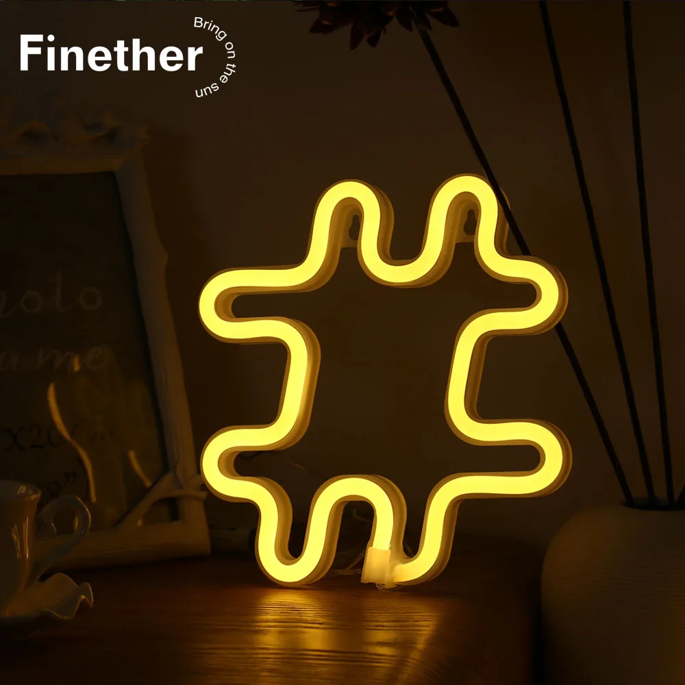 Светодиодная Ночная лампа в форме цифры AA на батарейках для детской ночной лампы