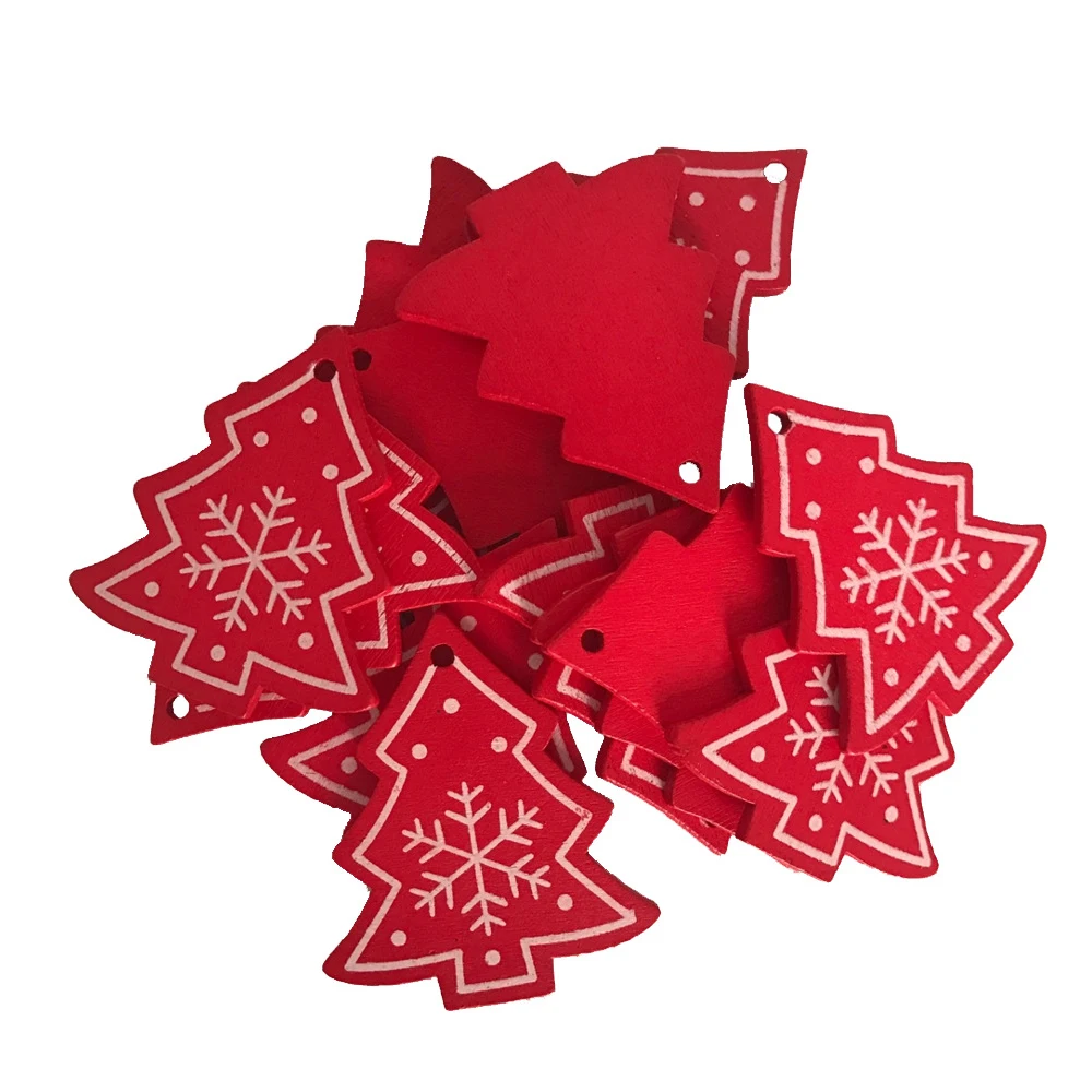 

10PCs 5cm Wedding Decoration Wooden Christmas Decoration Ornaments Kids Toys for Chirstmas Tree Hanging Pendants Xmas Decoration