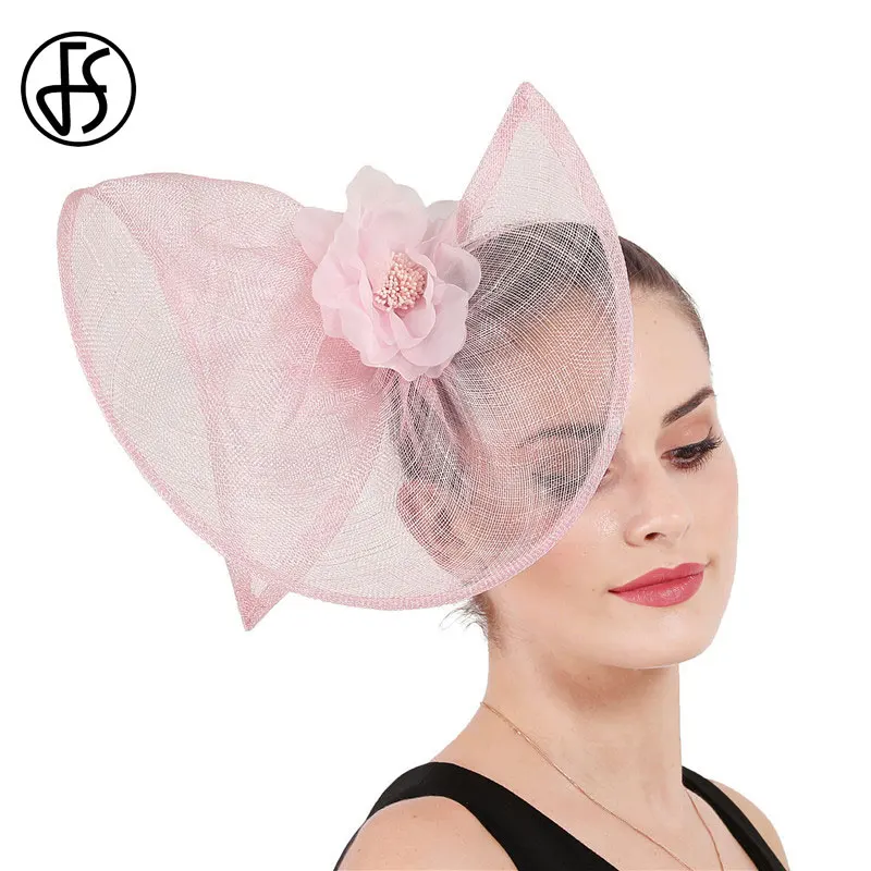 Женская кружевная шляпка FS элегантная розовая шляпка-основа для шляпки невесты