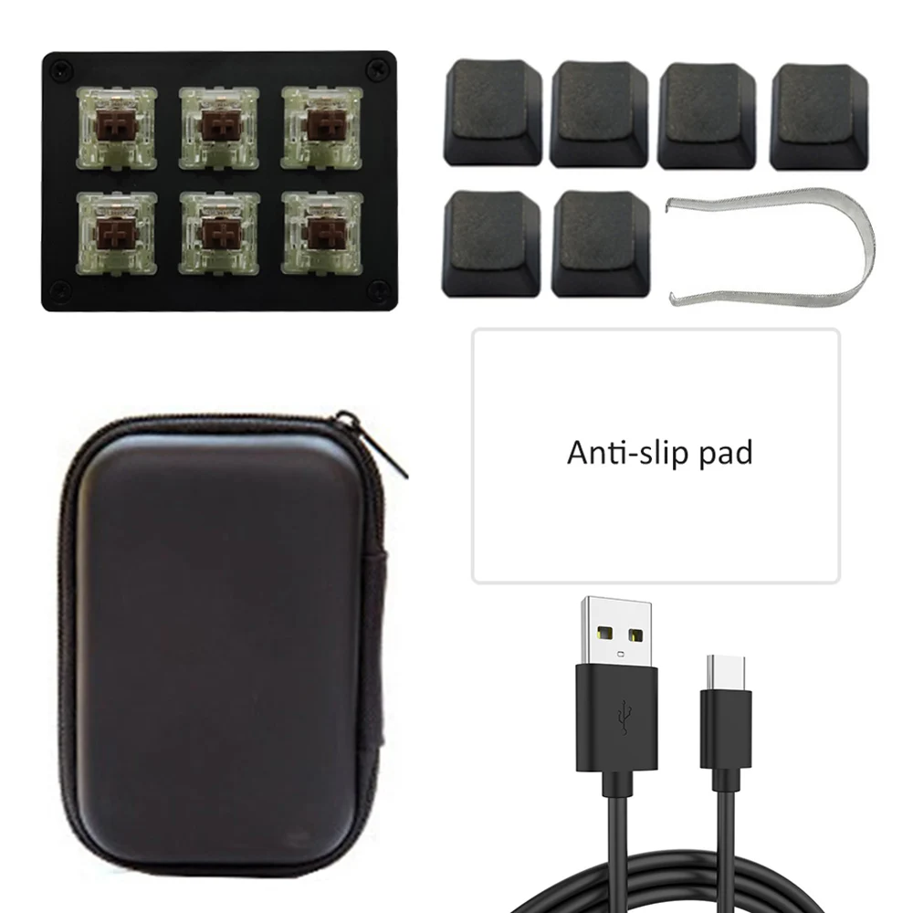 USB 6 клавиш Мини Портативная механическая клавиатура с горячей вилкой Вишневый Mx