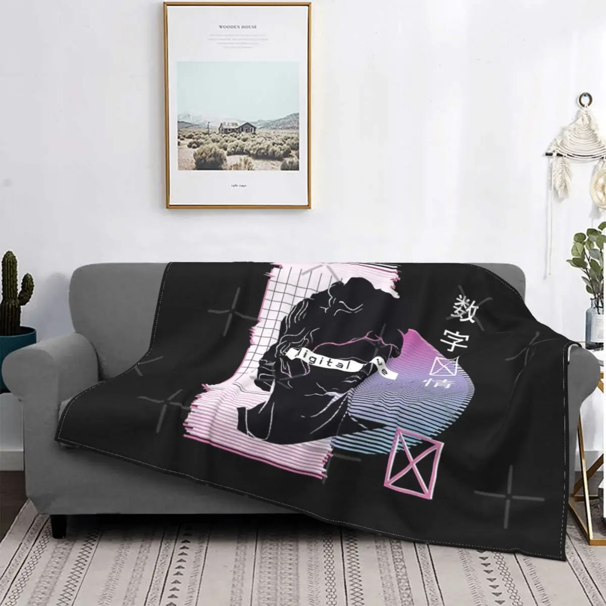 

Vaporwave Digital Love Blanket Bedspread Bed Plaid Bed Cover Sofa Blanket Picnic Blanket Throw And Blanket