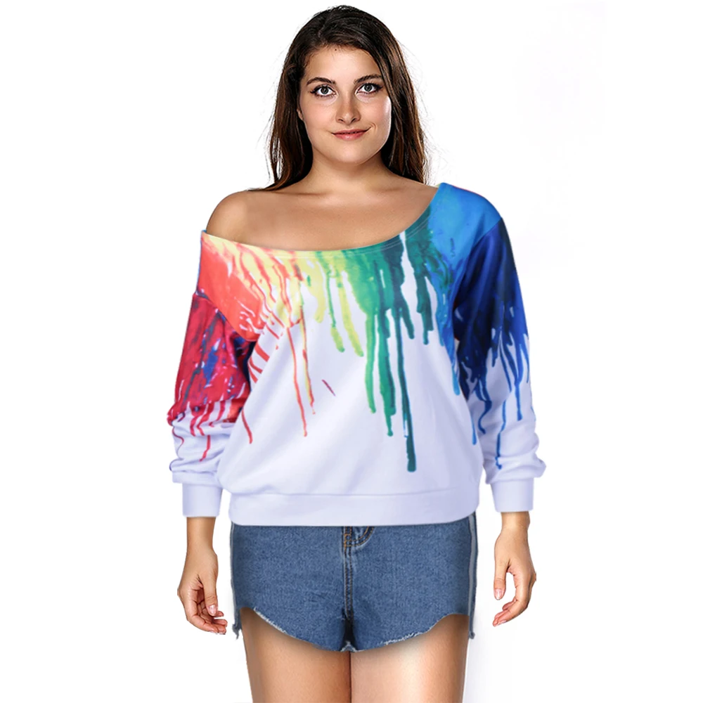 Женские осенние свитшоты Joineles с косым воротником и длинным рукавом женские