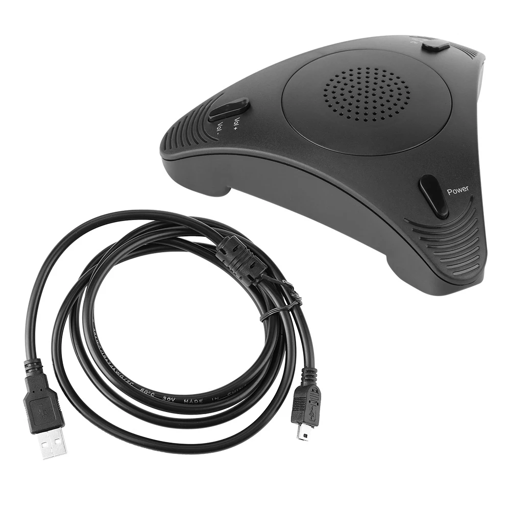 

USB 2.0 Desktop Computer Conference Omnidirectional Condenser Microphone Mic Speaker Speakerphone for Business Video Meeting