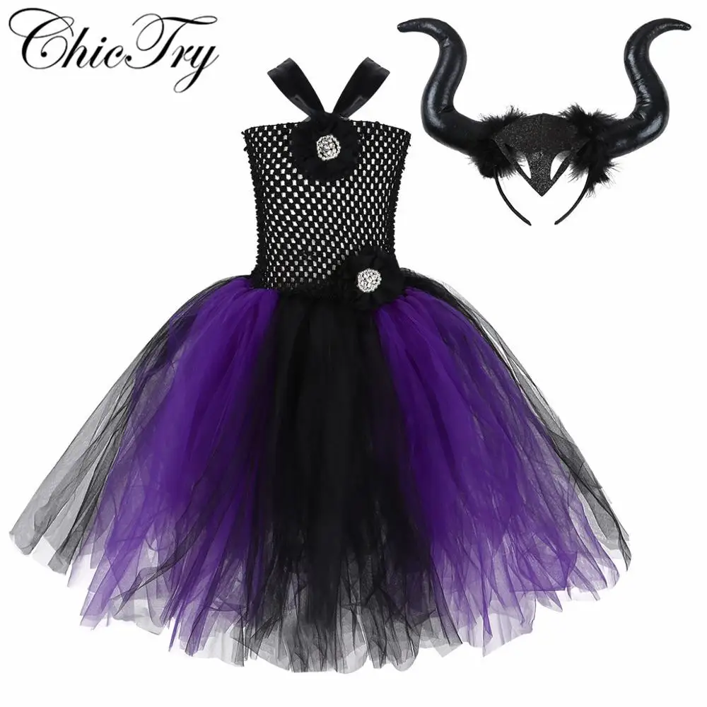 Детский маскарадный костюм вампира ведьмы для девочек злой королевы праздничное