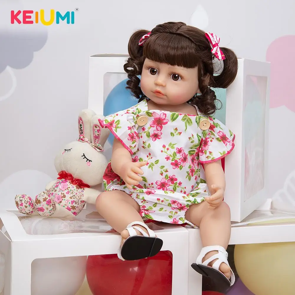

KEIUMI Новое поступление 55 см куклы Reborn Bbay реалистичные 22-дюймовые полностью силиконовые цвета загар Todller Boneca Bebe куклы игрушки для детей подарок