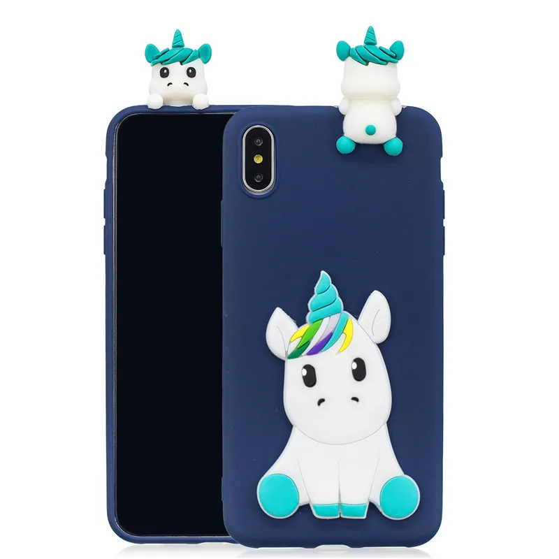 Милый 3D мультяшный игрушечный панда Единорог Мягкий ТПУ чехол Fundas для iPhone 11 Pro Max X