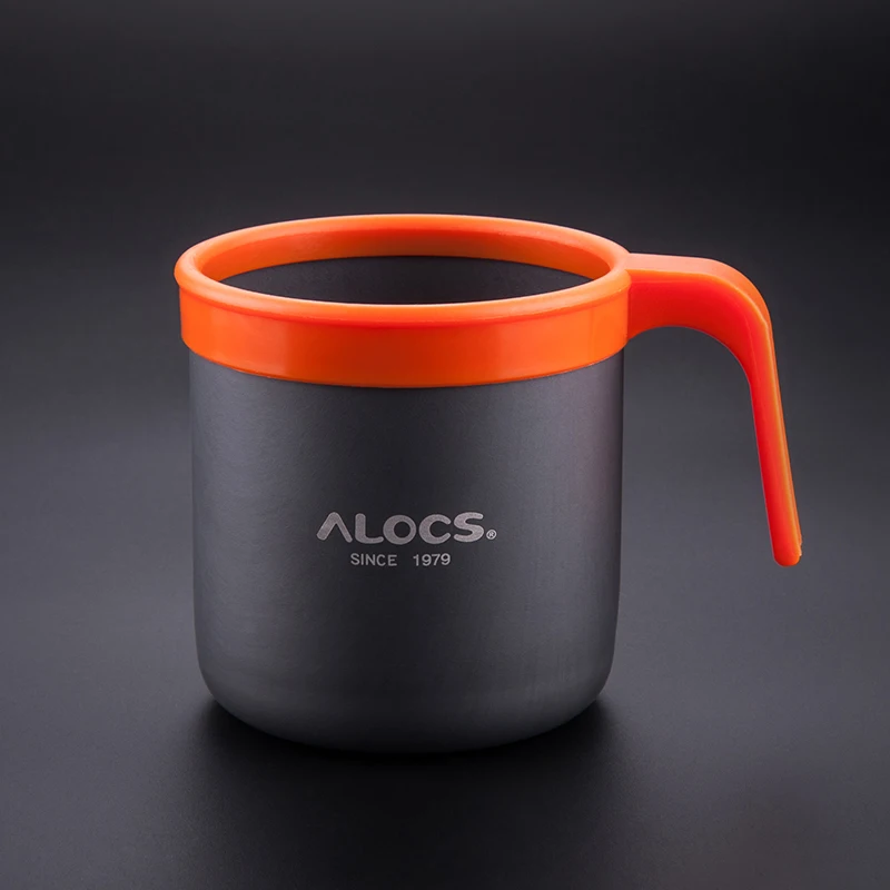 Портативная чашка для кемпинга Alocs кружка из алюминиевого сплава с ручкой воды