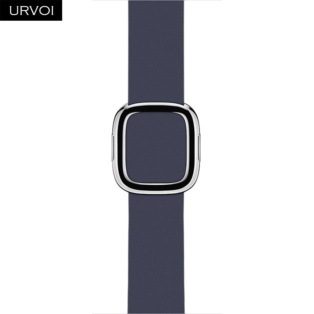 Midnight blue Современная Пряжка URVOI для apple watch 5, 4, 3, 2, ремешок 40 мм, ремешок для iwatch, мягкий гладкий верх, зернистая кожа, удобная на ощупь, новинка - Цвет ремешка: Midnight blue