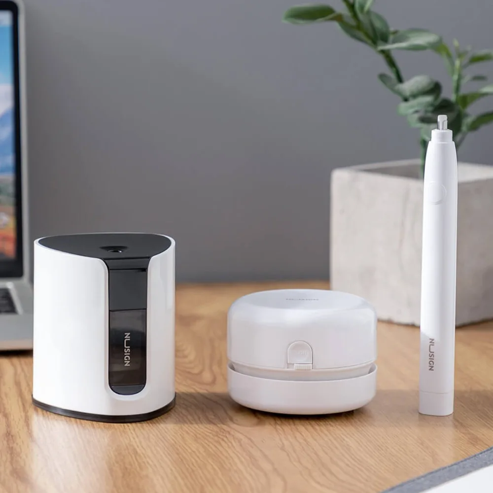 Xiaomi NUSIGN Электрический Канцелярский набор 3 в 1 настольный очиститель электрическая точилка для карандашей Электрический ластик для школы офиса