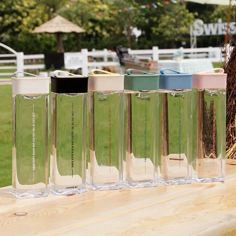 

400ml High Quality Glass Water Bottles Bamboo Lid With Rope Drink Bottled For Beverages Outdoor Brief Portable Tea bottle