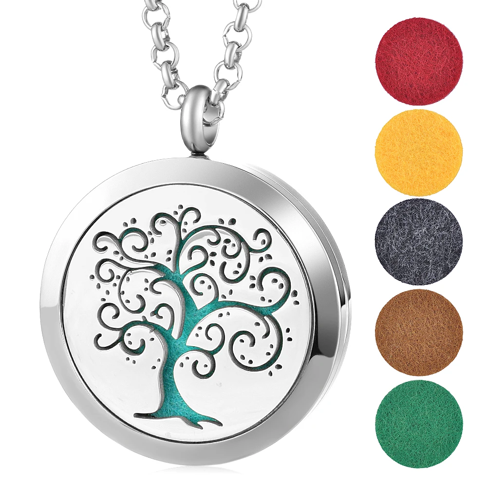 30 мм медальон с распылителем для ароматического масла Цепочки и ожерелья перо 316L