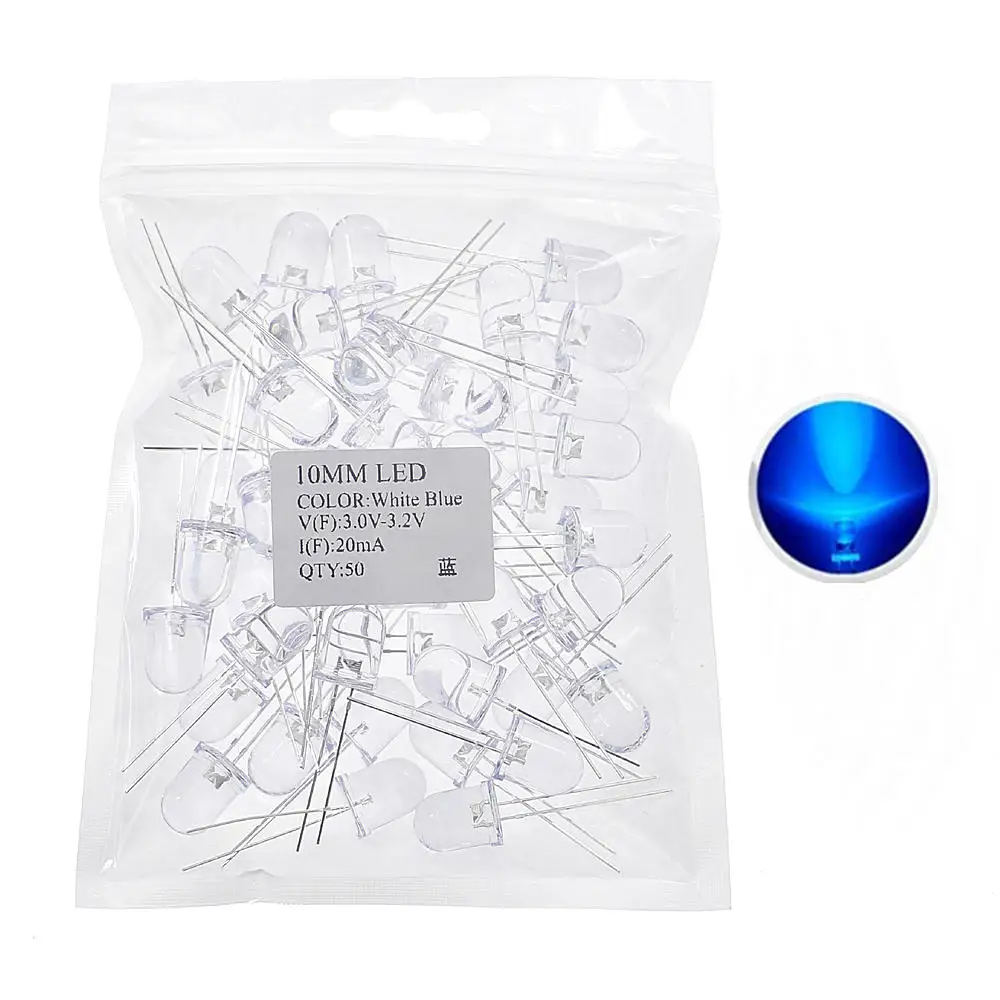 Комплект светодиодов F10 белый светильник 10 мм 5 цветов красный желтый зеленый