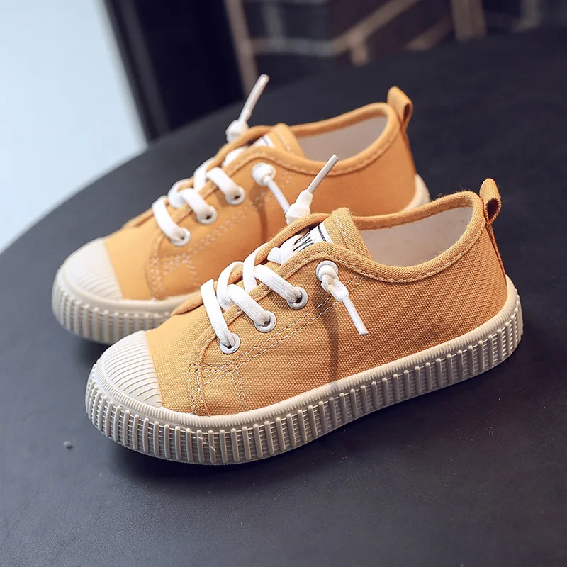 

JY Spring Autumn Children Students Lace-Up Shoes Casual Canvas Biscuit Shoes Sneakers 5Colors 20-31 TB02