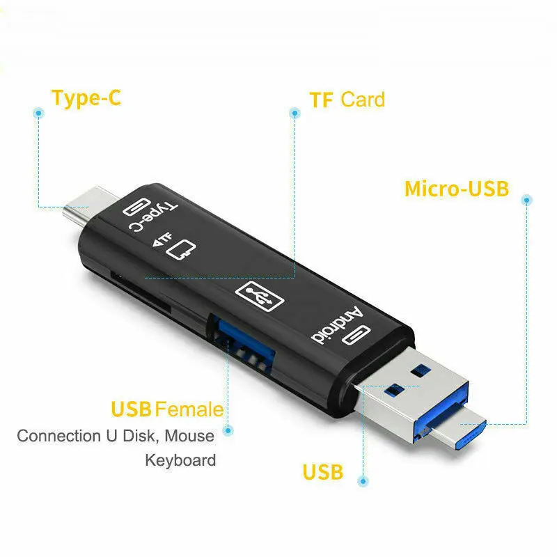 5 in 1 Card Reader Type C Micro USB OTG Adapter SD TF Lector Memory For Cardreader | Компьютеры и офис