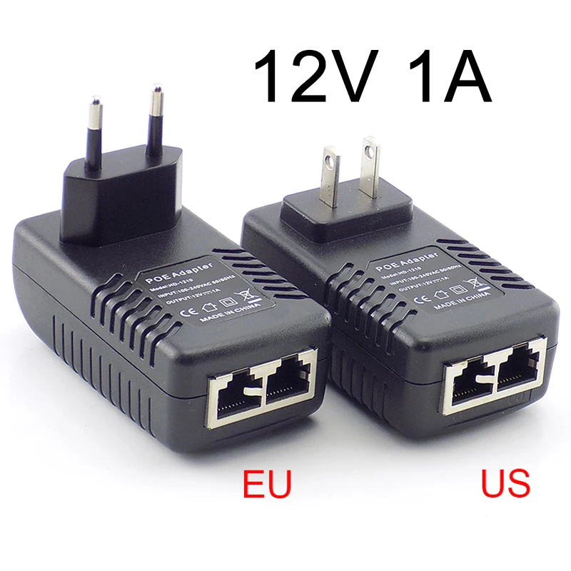 12V 1A POE адаптер форсунка переключатель Питание Беспроводной Ethernet для IP Камера CCTV
