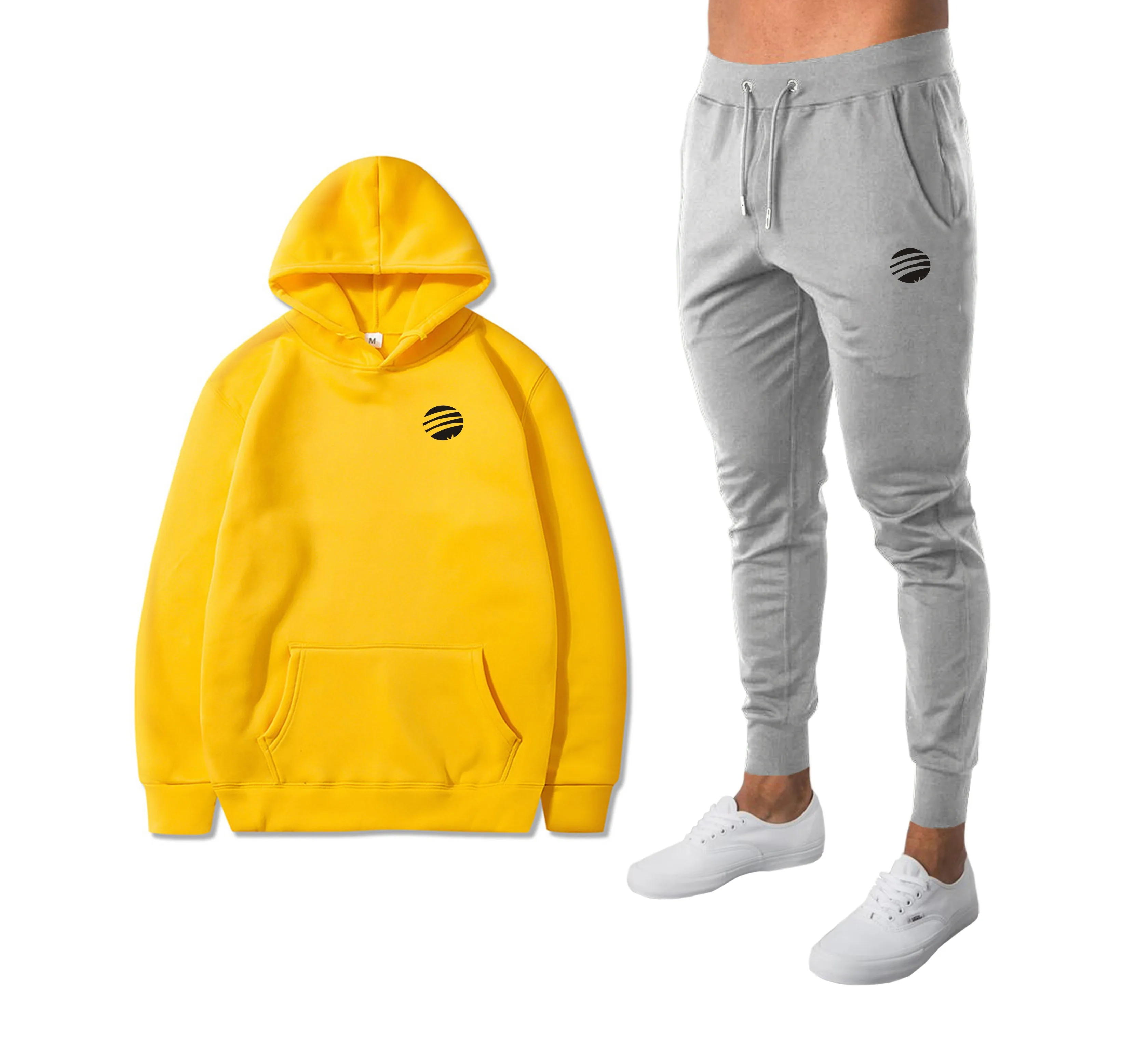 Спортивный костюм для мужчин Быстросохнущий с капюшоном весны и осени набор